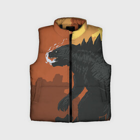 Детский жилет утепленный 3D с принтом GODZILLA | ГОДЗИЛЛА в Ухте,  |  | Тематика изображения на принте: comic con | godzilla | gojira | logo | годзилла | знаки | иероглифы | лого | монстр | фильм | чудовище