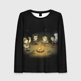 Женский лонгслив 3D с принтом Don’t Starve в Ухте, 100% полиэстер | длинные рукава, круглый вырез горловины, полуприлегающий силуэт | adventure | don’t | game | magic | science | starve | survival | together | willow | wilson | аристократ | венди | вместе | вольфганг | выживание | голодай | не | уиллоу | уилсон | учёный