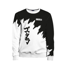 Детский свитшот 3D с принтом GODZILLA в Ухте, 100% полиэстер | свободная посадка, прямой крой, мягкая тканевая резинка на рукавах и понизу свитшота | comic con | godzilla | gojira | logo | годзилла | знаки | иероглифы | лого | монстр | фильм | чудовище