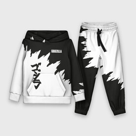 Детский костюм 3D (с толстовкой) с принтом GODZILLA | ГОДЗИЛЛА в Ухте,  |  | comic con | godzilla | gojira | logo | годзилла | знаки | иероглифы | лого | монстр | фильм | чудовище