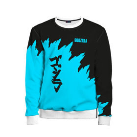 Детский свитшот 3D с принтом GODZILLA в Ухте, 100% полиэстер | свободная посадка, прямой крой, мягкая тканевая резинка на рукавах и понизу свитшота | comic con | godzilla | gojira | logo | годзилла | знаки | иероглифы | лого | монстр | фильм | чудовище