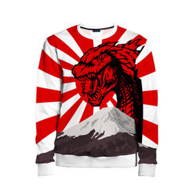 Детский свитшот 3D с принтом GODZILLA в Ухте, 100% полиэстер | свободная посадка, прямой крой, мягкая тканевая резинка на рукавах и понизу свитшота | comic con | godzilla | gojira | logo | годзилла | знаки | иероглифы | лого | монстр | фильм | чудовище