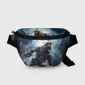 Поясная сумка 3D с принтом Halo в Ухте, 100% полиэстер | плотная ткань, ремень с регулируемой длиной, внутри несколько карманов для мелочей, основное отделение и карман с обратной стороны сумки застегиваются на молнию | halo | wars | космос | крепость | мир | ореол | оружие | реквием | стратегия | супер | фантастика
