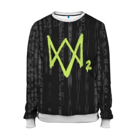 Женский свитшот 3D с принтом WATCH DOGS 2 в Ухте, 100% полиэстер с мягким внутренним слоем | круглый вырез горловины, мягкая резинка на манжетах и поясе, свободная посадка по фигуре | action | ct os | fox | gamer | hacker | player | watch dogs | watch dogs 2 | знак лиса | хакер