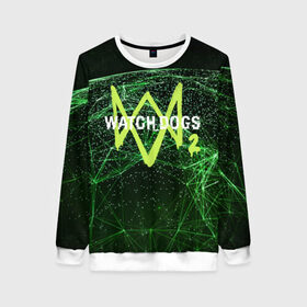 Женский свитшот 3D с принтом WATCH DOGS 2 в Ухте, 100% полиэстер с мягким внутренним слоем | круглый вырез горловины, мягкая резинка на манжетах и поясе, свободная посадка по фигуре | action | ct os | fox | gamer | hacker | player | watch dogs | watch dogs 2 | знак лиса | хакер