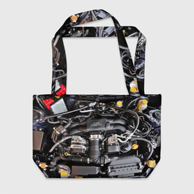 Пляжная сумка 3D с принтом Engine в Ухте, 100% полиэстер | застегивается на металлическую кнопку; внутренний карман застегивается на молнию. Стенки укреплены специальным мягким материалом, чтобы защитить содержимое от несильных ударов
 | brz | car | drift | engine | gt86 | japan | racers | subaru | toyota | автомобиль | гонки | двигатель | машина | мотор | япония