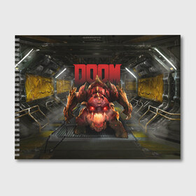 Альбом для рисования с принтом DOOM Pinky в Ухте, 100% бумага
 | матовая бумага, плотность 200 мг. | Тематика изображения на принте: 