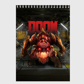 Скетчбук с принтом DOOM Pinky в Ухте, 100% бумага
 | 48 листов, плотность листов — 100 г/м2, плотность картонной обложки — 250 г/м2. Листы скреплены сверху удобной пружинной спиралью | Тематика изображения на принте: 