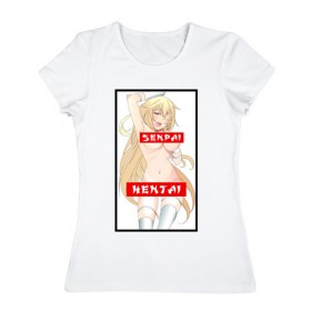 Женская футболка хлопок SENPAI HENTAI 18+: в Ухте, 100% хлопок | прямой крой, круглый вырез горловины, длина до линии бедер, слегка спущенное плечо | ahegao | anime | kodome | manga | senpai | аниме | анимэ | ахегао | кодоме | манга | меха | сенпай | юри | яой