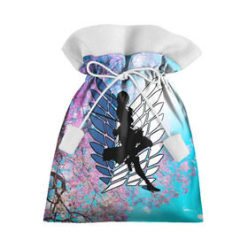 Подарочный 3D мешок с принтом Mikasa в Ухте, 100% полиэстер | Размер: 29*39 см | Тематика изображения на принте: anime | attack on titan | аниме | атака титанов