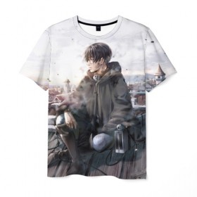 Мужская футболка 3D После Битвы: в Ухте, 100% полиэфир | прямой крой, круглый вырез горловины, длина до линии бедер | anime | attack on titan | аниме | атака титанов