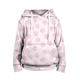 Детская толстовка 3D с принтом Собачьи Следы в Ухте, 100% полиэстер | двухслойный капюшон со шнурком для регулировки, мягкие манжеты на рукавах и по низу толстовки, спереди карман-кенгуру с мягким внутренним слоем | Тематика изображения на принте: лапы | следы | собака | собаки