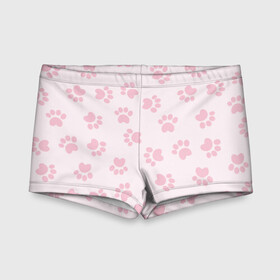 Детские купальные плавки 3D с принтом Собачьи Следы в Ухте, Полиэстер 85%, Спандекс 15% | Слитный крой, подклад по переду изделия, узкие бретели | Тематика изображения на принте: лапы | следы | собака | собаки
