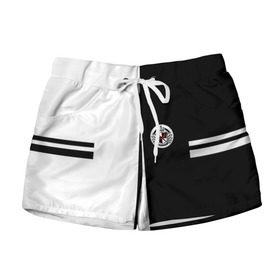 Женские шорты 3D с принтом MONOKUMA SCHOOL в Ухте, 100% полиэстер | прямой крой, два кармана без застежек по бокам. Мягкая трикотажная резинка на поясе, внутри которой широкие завязки. Длина до середины бедра | anime | bear | black  white | minomi | monokuma | pink | rabbit | school | аниме | главарь | миноми | монокума | черно белый | школа