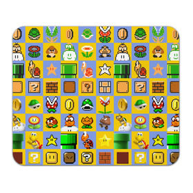 Коврик для мышки прямоугольный с принтом Super Mario Pop art в Ухте, натуральный каучук | размер 230 х 185 мм; запечатка лицевой стороны | Тематика изображения на принте: bros | donkey kong | mario | super | игра | марио | офф | спин | супер | тоад