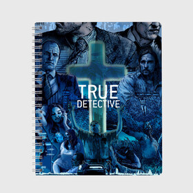 Тетрадь с принтом TRUE DETECTIVE в Ухте, 100% бумага | 48 листов, плотность листов — 60 г/м2, плотность картонной обложки — 250 г/м2. Листы скреплены сбоку удобной пружинной спиралью. Уголки страниц и обложки скругленные. Цвет линий — светло-серый
 | hbo | matthew mcconaughey | true detective | tv show | woody harrelson | арт | марти харт | минимализм | настоящий детектив | раст коул | сериал