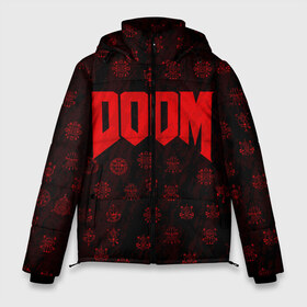Мужская зимняя куртка 3D с принтом DOOM в Ухте, верх — 100% полиэстер; подкладка — 100% полиэстер; утеплитель — 100% полиэстер | длина ниже бедра, свободный силуэт Оверсайз. Есть воротник-стойка, отстегивающийся капюшон и ветрозащитная планка. 

Боковые карманы с листочкой на кнопках и внутренний карман на молнии. | devil | doom | hell | mark of the doom slayer | slayer | ад | гарнил | дум | знаки | иероглифы | компьютерные игры 2019 | преисподняя | символ | солдат