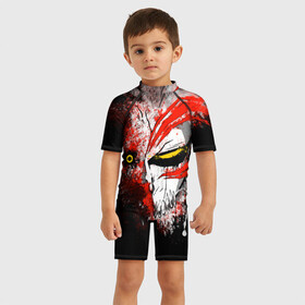 Детский купальный костюм 3D с принтом BLEACH face в Ухте, Полиэстер 85%, Спандекс 15% | застежка на молнии на спине | Тематика изображения на принте: anime | bleach | form | heroes | ichigo | manga | аниме | блич | броня | герои | ичиго | костюм | манга