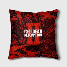 Подушка 3D с принтом RED DEAD REDEMPTION 2 в Ухте, наволочка – 100% полиэстер, наполнитель – холлофайбер (легкий наполнитель, не вызывает аллергию). | состоит из подушки и наволочки. Наволочка на молнии, легко снимается для стирки | gamer | gun | logo | play | player | rdr2 | red dead redemption 2 | rockstar | western | вестерн | ковбои | компьютерные игры 2019 | криминал | лого | рокстар