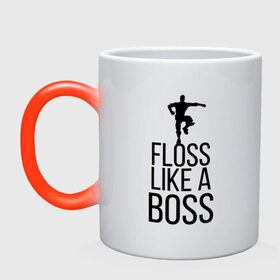 Кружка хамелеон с принтом FLOSS LIKE A BOSS в Ухте, керамика | меняет цвет при нагревании, емкость 330 мл | 