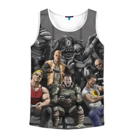 Мужская майка 3D с принтом КРУТАЯ КОМАНДА в Ухте, 100% полиэстер | круглая горловина, приталенный силуэт, длина до линии бедра. Пройма и горловина окантованы тонкой бейкой | Тематика изображения на принте: 