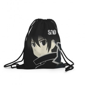 Рюкзак-мешок 3D с принтом Sword Art Online / SAO в Ухте, 100% полиэстер | плотность ткани — 200 г/м2, размер — 35 х 45 см; лямки — толстые шнурки, застежка на шнуровке, без карманов и подкладки | sao | sword art online | аниме | сао | сворд арт онлайн | эмблема