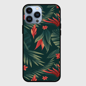 Чехол для iPhone 13 Pro Max с принтом Тропики в Ухте,  |  | вектор | джунгли | дизайн | зеленый | красиво | красный | лес | лето | папоротник | тропики | тропические листья