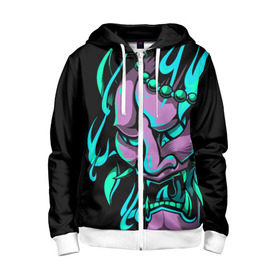 Детская толстовка 3D на молнии с принтом Демон Они в Ухте, 100% полиэстер |  манжеты и пояс оформлены широкой мягкой резинкой, двухслойный капюшон со шнурком для регулировки, спереди карманы и застежка-молния
 | demon | demons | japan | manga | oni | китай | манга | мифология