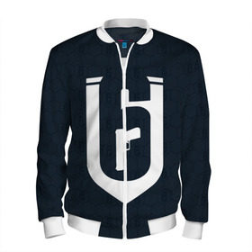 Мужской бомбер 3D с принтом RAINBOW SIX SIEGE в Ухте, 100% полиэстер | застегивается на молнию, по бокам два кармана без застежек, по низу бомбера и на воротнике - эластичная резинка | Тематика изображения на принте: 