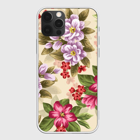 Чехол для iPhone 12 Pro с принтом Цветы в Ухте, силикон | область печати: задняя сторона чехла, без боковых панелей | Тематика изображения на принте: букет | георгин | гладиолус | нежный | пастель | роза | ромашка