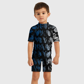 Детский купальный костюм 3D с принтом паттерн из логотипов АТАКА ТИТАНОВ в Ухте, Полиэстер 85%, Спандекс 15% | застежка на молнии на спине | anime | attack on titan | manga | monsters | аниме | атака титанов | гиганты | манга | монстры | титаны