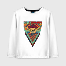 Детский лонгслив хлопок с принтом Си Синьор! в Ухте, 100% хлопок | круглый вырез горловины, полуприлегающий силуэт, длина до линии бедер | голова собаки | мексика | синьор | собака | сомбреро | текила | чихуа | чихуахуа | этника