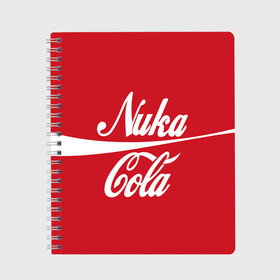 Тетрадь с принтом NUKA COLA в Ухте, 100% бумага | 48 листов, плотность листов — 60 г/м2, плотность картонной обложки — 250 г/м2. Листы скреплены сбоку удобной пружинной спиралью. Уголки страниц и обложки скругленные. Цвет линий — светло-серый
 | 101 | 111 | 76 | atom cats | bethesda | brotherhood of steel | fallout | nuka cola | outcast | tunnel snakes | vault | war | братство стали | бункер | война | убежище | фолаут | фоллаут | ядеркола
