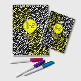 Блокнот с принтом Twenty One Pilots в Ухте, 100% бумага | 48 листов, плотность листов — 60 г/м2, плотность картонной обложки — 250 г/м2. Листы скреплены удобной пружинной спиралью. Цвет линий — светло-серый
 | top | twenty one pilots | музыка | рок