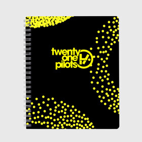 Тетрадь с принтом TWENTY ONE PILOTS в Ухте, 100% бумага | 48 листов, плотность листов — 60 г/м2, плотность картонной обложки — 250 г/м2. Листы скреплены сбоку удобной пружинной спиралью. Уголки страниц и обложки скругленные. Цвет линий — светло-серый
 | josh dun | twenty one pilots | tyler joseph | музыка