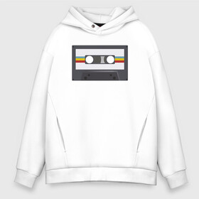 Мужское худи Oversize хлопок с принтом Компакт-кассета в Ухте, френч-терри — 70% хлопок, 30% полиэстер. Мягкий теплый начес внутри —100% хлопок | боковые карманы, эластичные манжеты и нижняя кромка, капюшон на магнитной кнопке | 90 е | арт | аудиокассета | дизайн | компакт кассета | магнитола | музыка | ретро