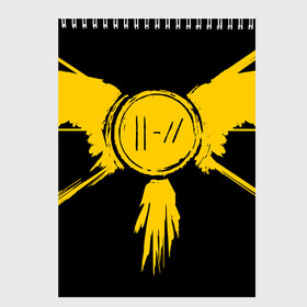 Скетчбук с принтом TWENTY ONE PILOTS TOP в Ухте, 100% бумага
 | 48 листов, плотность листов — 100 г/м2, плотность картонной обложки — 250 г/м2. Листы скреплены сверху удобной пружинной спиралью | 21 pilots | 21p | music | rock | top | trench | twenty one pilots | группа | музыка | рок