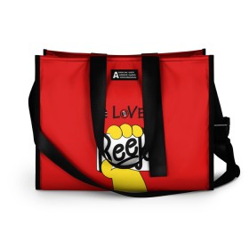 Сумка-шоппер 3D с принтом I love Beer в Ухте, 100% полиэстер | застегивается на металлическую кнопку; внутренний карман застегивается на молнию. Стенки укреплены специальным мягким материалом, чтобы защитить содержимое от несильных ударов
 | bart | beer | family | homer | lisa | maggie | marge | simpson | simpsons | sprihgfield | thesimpsons | барт | гомер | лиза | мардж | мегги | семья | симпсоны | спрингфилд