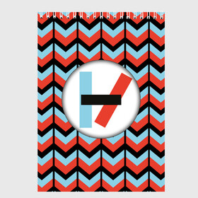 Скетчбук с принтом TWENTY ONE PILOTS TOP в Ухте, 100% бумага
 | 48 листов, плотность листов — 100 г/м2, плотность картонной обложки — 250 г/м2. Листы скреплены сверху удобной пружинной спиралью | 21 pilots | 21p | music | rock | top | trench | twenty one pilots | группа | музыка | рок