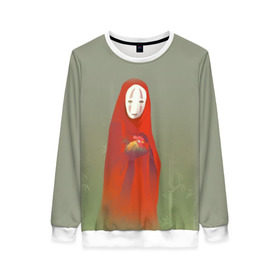 Женский свитшот 3D с принтом Унесенные призраками в Ухте, 100% полиэстер с мягким внутренним слоем | круглый вырез горловины, мягкая резинка на манжетах и поясе, свободная посадка по фигуре | spirited away | аниме | безликий | унесённые призраками | хаяо миядзаки