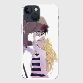 Чехол для iPhone 13 mini с принтом ANGELS OF DEATH. Романтичные Рэйчел и Исаак в Ухте,  |  | Тематика изображения на принте: angels of death | anime | satsuriku no tenshi | ангел кровопролития | аниме