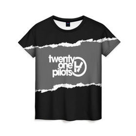 Женская футболка 3D с принтом TWENTY ONE PILOTS GRAY в Ухте, 100% полиэфир ( синтетическое хлопкоподобное полотно) | прямой крой, круглый вырез горловины, длина до линии бедер | city | josh dun | twenty one pilots | tyler joseph | urban | альбом | город | музыка