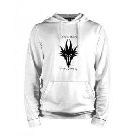 Мужская толстовка хлопок с принтом DRAGONBORN DOVAHKIIN в Ухте, френч-терри, мягкий теплый начес внутри (100% хлопок) | карман-кенгуру, эластичные манжеты и нижняя кромка, капюшон с подкладом и шнурком | Тематика изображения на принте: dovahkiin | dragonborn | fus ro dah | royal play | rpg | skyrim | tes | tes online | the elder scrolls | война | докавин | компьютерные игры | рпг