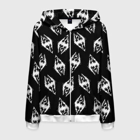 Мужская толстовка 3D на молнии с принтом THE ELDER SCROLLS в Ухте, 100% полиэстер | длина до линии бедра, манжеты и пояс оформлены мягкой тканевой резинкой, двухслойный капюшон со шнурком для регулировки, спереди молния, по бокам два кармана | Тематика изображения на принте: dovahkiin | dragonborn | fus ro dah | rpg | skyrim | tes | the elder scrolls | докавин | рпг