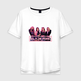Мужская футболка хлопок Oversize с принтом Black Pink в Ухте, 100% хлопок | свободный крой, круглый ворот, “спинка” длиннее передней части | black pink | blackpink | square two | square up | дженни ким | лалиса манобан