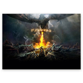 Поздравительная открытка с принтом THE ELDER SCROLLS в Ухте, 100% бумага | плотность бумаги 280 г/м2, матовая, на обратной стороне линовка и место для марки
 | Тематика изображения на принте: dovahkiin | dragonborn | fus ro dah | rpg | skyrim | tes | the elder scrolls | докавин | рпг