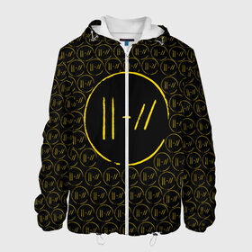 Мужская куртка 3D с принтом TWENTY ONE PILOTS   TOP в Ухте, ткань верха — 100% полиэстер, подклад — флис | прямой крой, подол и капюшон оформлены резинкой с фиксаторами, два кармана без застежек по бокам, один большой потайной карман на груди. Карман на груди застегивается на липучку | Тематика изображения на принте: 21 pilots | 21p | music | rock | top | trench | twenty one pilots | группа | музыка | рок