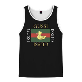 Мужская майка 3D с принтом gussi в Ухте, 100% полиэстер | круглая горловина, приталенный силуэт, длина до линии бедра. Пройма и горловина окантованы тонкой бейкой | gussi | гуси | гусси | гусь | гуччи | утка | хова