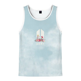 Мужская майка 3D с принтом BTS Army в Ухте, 100% полиэстер | круглая горловина, приталенный силуэт, длина до линии бедра. Пройма и горловина окантованы тонкой бейкой | Тематика изображения на принте: army | bangtan | beyond | boys | bts | j hope | jimin | jin | jungkook | k pop | rm | scene | suga | the | v | армия | арэма | бтс | ви | джей хоупа | сюги | чимина | чина | чонгука