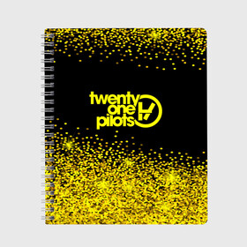 Тетрадь с принтом TWENTY ONE PILOTS в Ухте, 100% бумага | 48 листов, плотность листов — 60 г/м2, плотность картонной обложки — 250 г/м2. Листы скреплены сбоку удобной пружинной спиралью. Уголки страниц и обложки скругленные. Цвет линий — светло-серый
 | city | josh dun | twenty one pilots | tyler joseph | urban | альбом | город | музыка